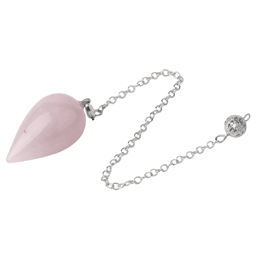 Pendule Goutte en Quartz Rose